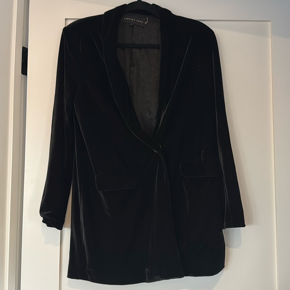 Black velour blazer size xs